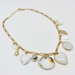 Shell, stone and Gold Chain Necklace from Nakamol by Anthropologie.
